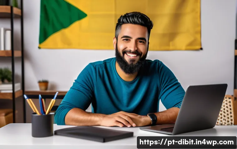 디지털 노마드를 위한 온라인 네트워킹 전략 - A professional remote worker in a cozy home office setting in São Paulo, Brazil, engaging in a virtu...