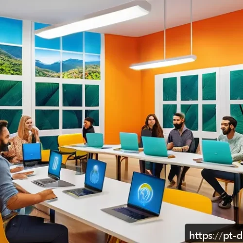 Home 30 디지털 노마드의 온라인 모임 활용법 - A diverse group of digital nomads engaged in a lively virtual networking event on a platform resembl...